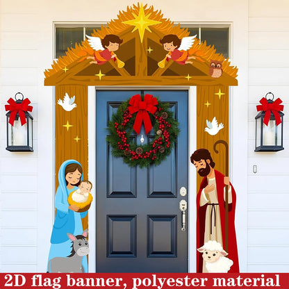 Christmas Angel & Jesus Nativity Porch Banner Set