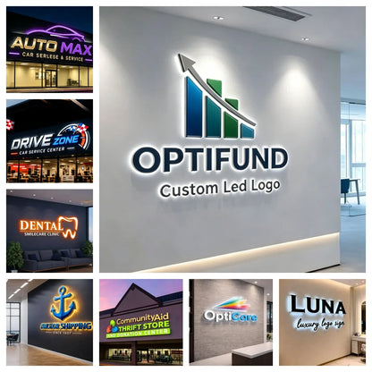 Custom LED Business Sign – Backlit Illuminated Outdoor 3D Signage