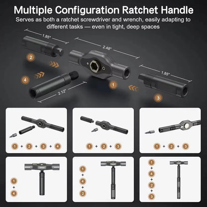 42 in 1 Magnetic Screwdriver Set with Detachable Ratchet Handle