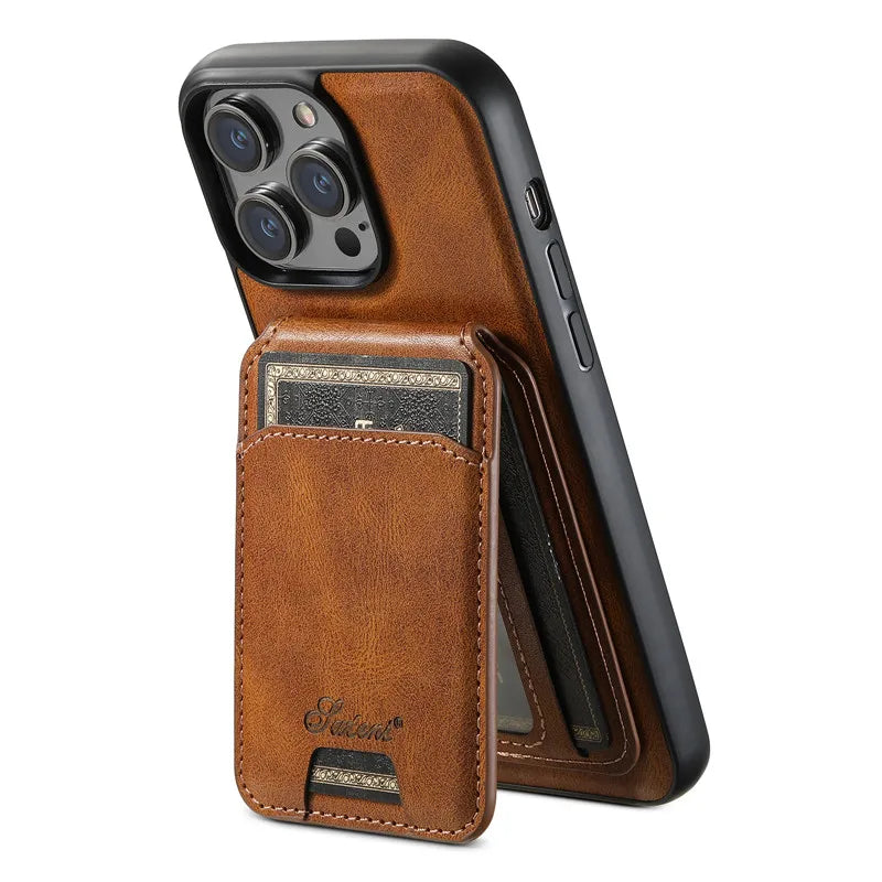 2-in-1 Detachable Magnetic MagSafe Wallet Leather Phone Case for iPhone