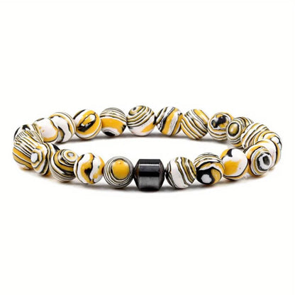 Magnetic Tiger Eye Lava Map Shimmer Malachite Stone Bracelet