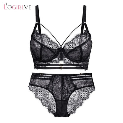 Logirlve Ultra-thin Cup Bra Underwear Set