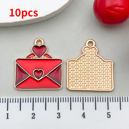 10-20 Piece Valentine's Day Mixed Alloy Flower Charms Set - DIY Jewelry Making Pendants