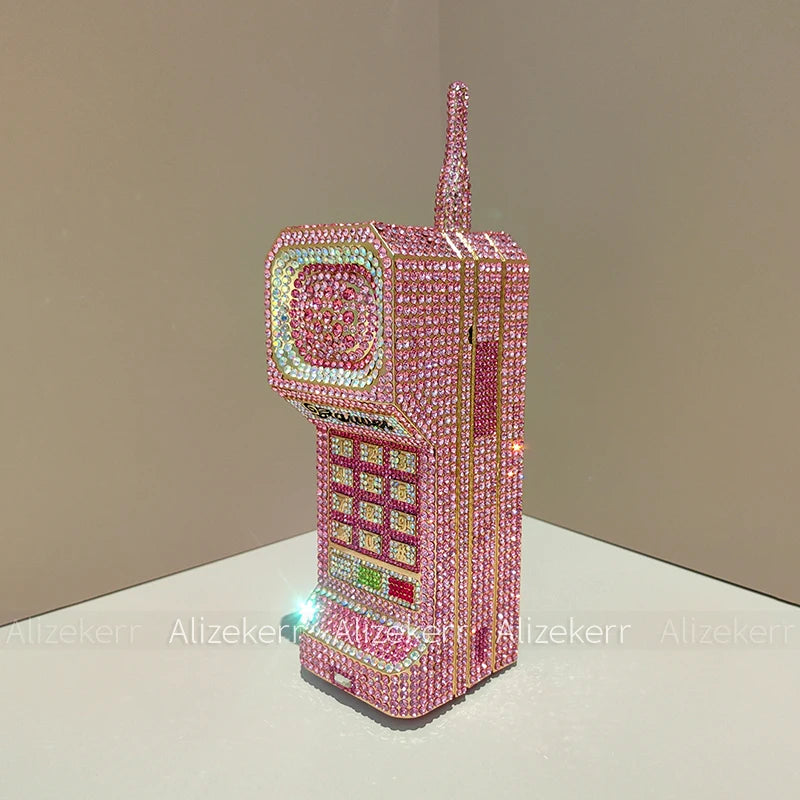 Alizekerr Cellphone Shaped Diamond Evening Bags