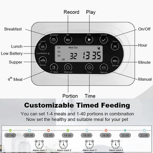 Smart APP Controlled Stainless Steel Double Meal Feeding Dispenser