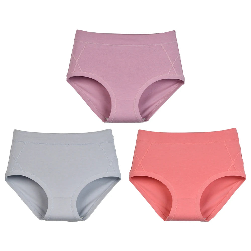 Women's High Waist Cotton Briefs (3-Pack)