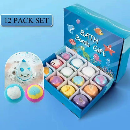 Kids Fun Bath Bomb Gift Set with Surprise Toys (12-Pack)