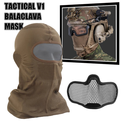 Tactical Venom Balaclava V1 – Full-Face Breathable Mask with Steel Mesh Protection