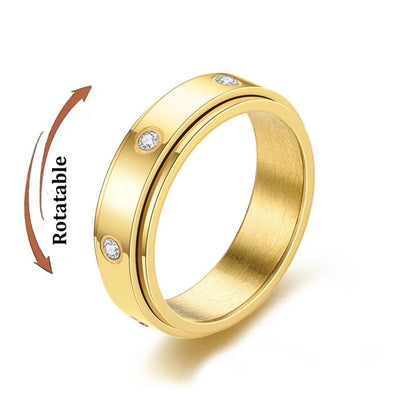 Stainless Steel Fidget Spinner Ring – Anti-Anxiety Stress Relief Band for Men & Women