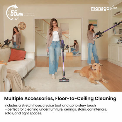 MONSGA 450W Cordless Handheld Stick Vacuum Cleaner