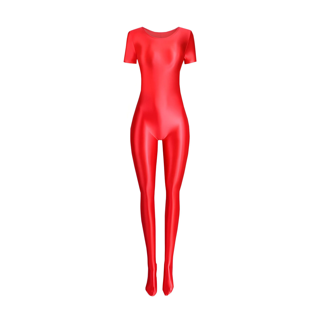 Women's Silky Shine Short-Sleeve Footed Unitard & Dance Catsuit
