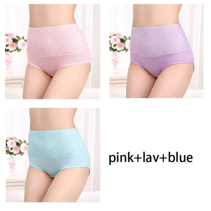 High-Waist Tummy Control Cotton Briefs 3-Pack
