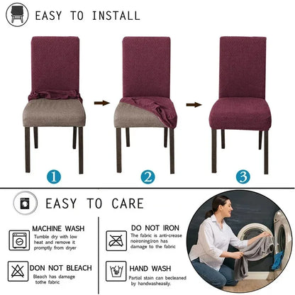Stretch Jacquard Dining Chair Covers – Universal Spandex Slipcover Seat Protector