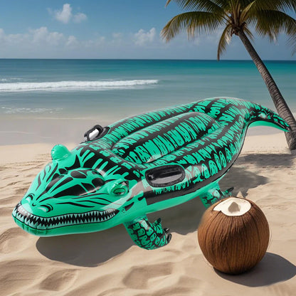 Adventure-Ready Crocodile Inflatable Ride-on with Handles