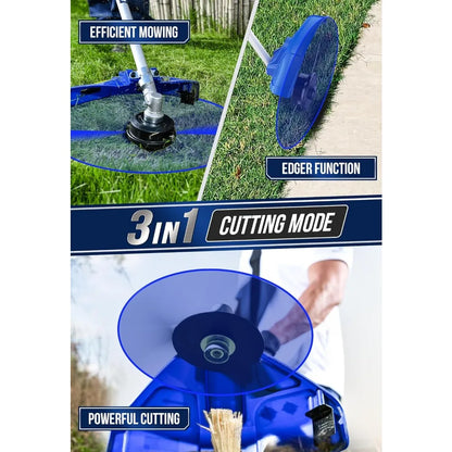 26cc Gas Powered 3 in 1 String Trimmer/Edger 17'' with 10'' Brush Cutter & Shoulder Strap