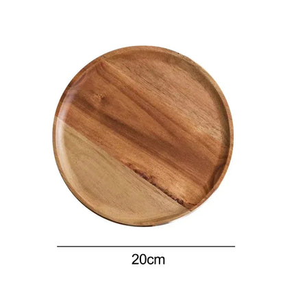 Wooden Round Serving Platter Tray