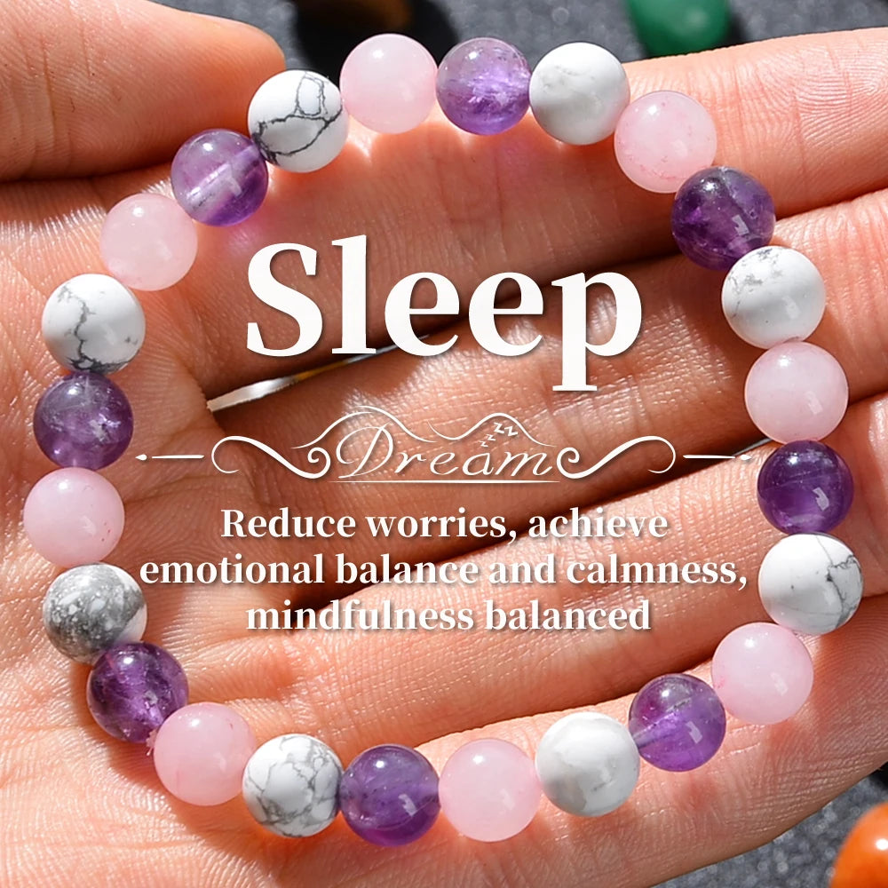 Aura Balancing 8mm Natural Stone Sleep Bracelet