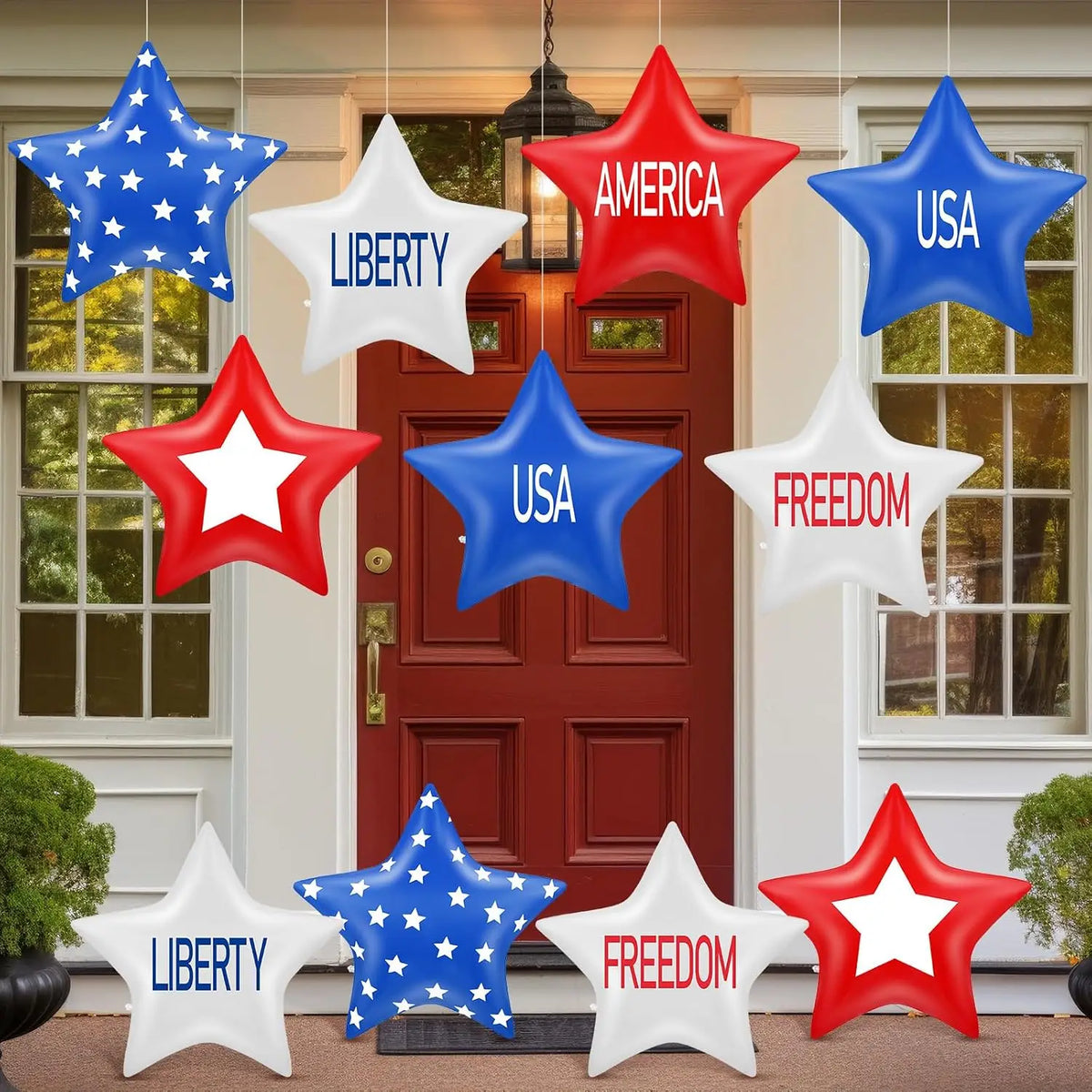 12 Pcs Fall Inflatable Leaf Outdoor Decorations, Large Inflatable Maple Leaf Ball Balloons