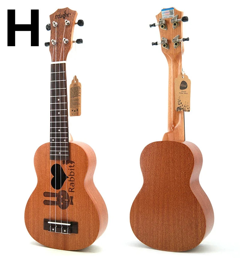 21-Inch Soprano Ukulele Starter Kit - Mahogany Wood & Nylon Strings