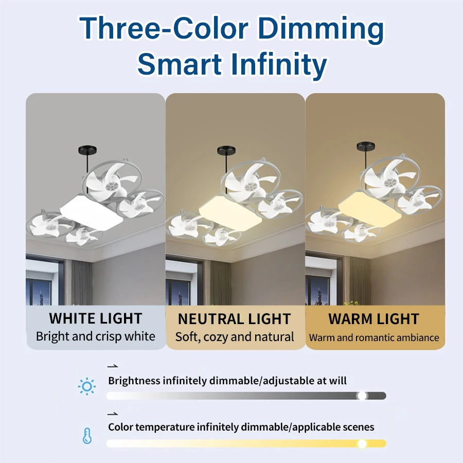 50W LED Drone Ceiling Fan Light with Remote