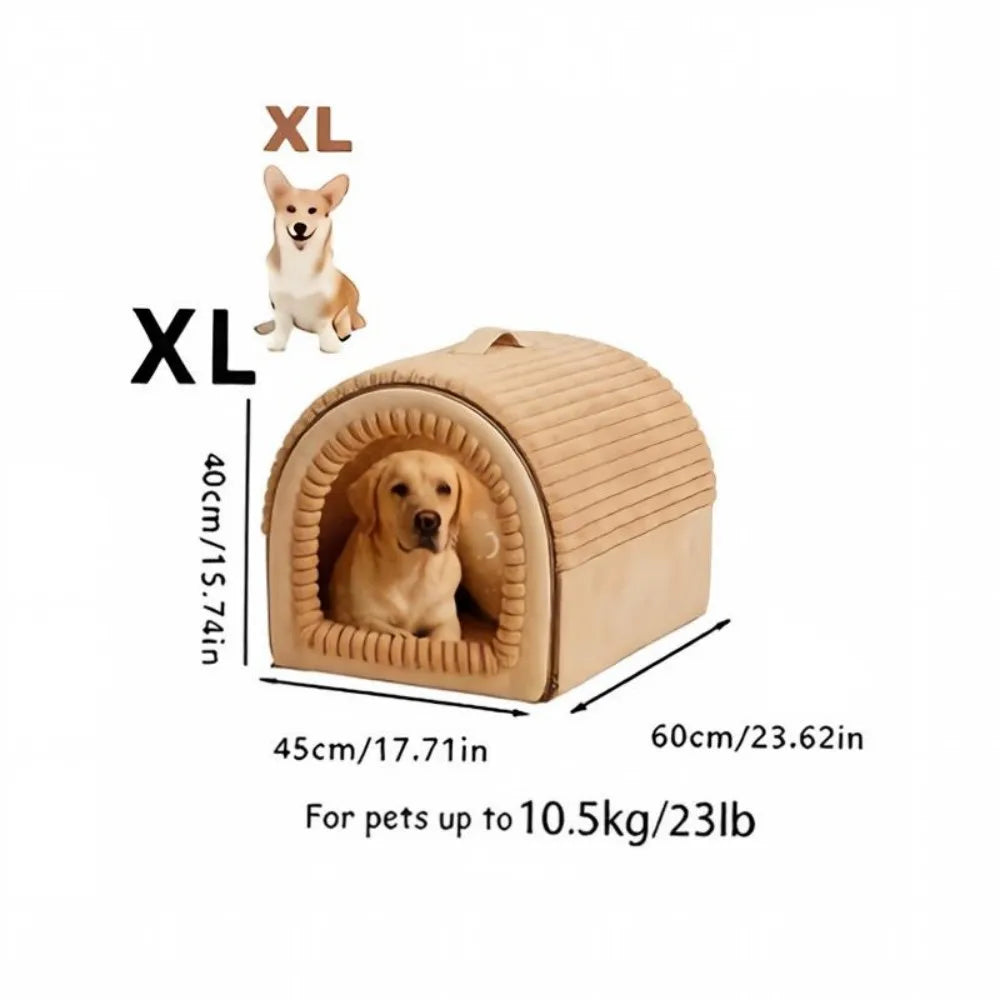 Indoor Cat Bed Cave - Washable Soft Plush Tent Nest for Cats & Small Dogs