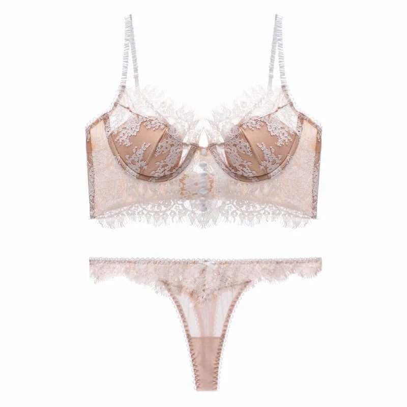 French Ultra Thin Lace Bra Set