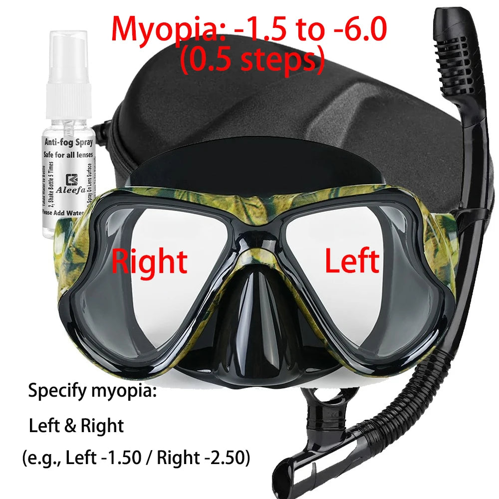 Nearsighted Optical Snorkel Diving Mask
