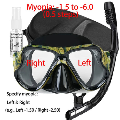 Nearsighted Optical Snorkel Diving Mask