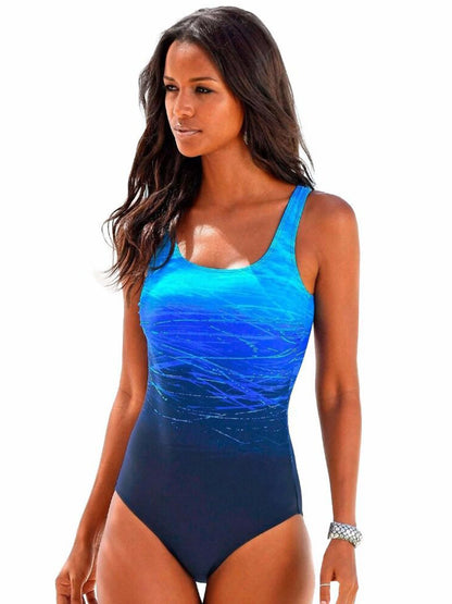 One-Piece Abstract Swimwear