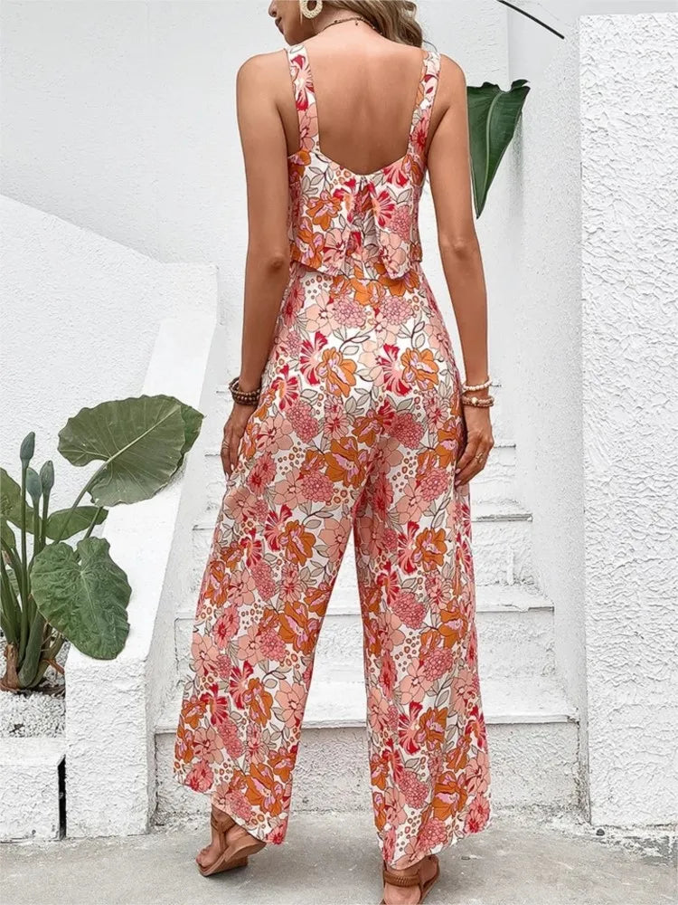 Elegant Long Wide Leg Sleeveless Jumpsuit