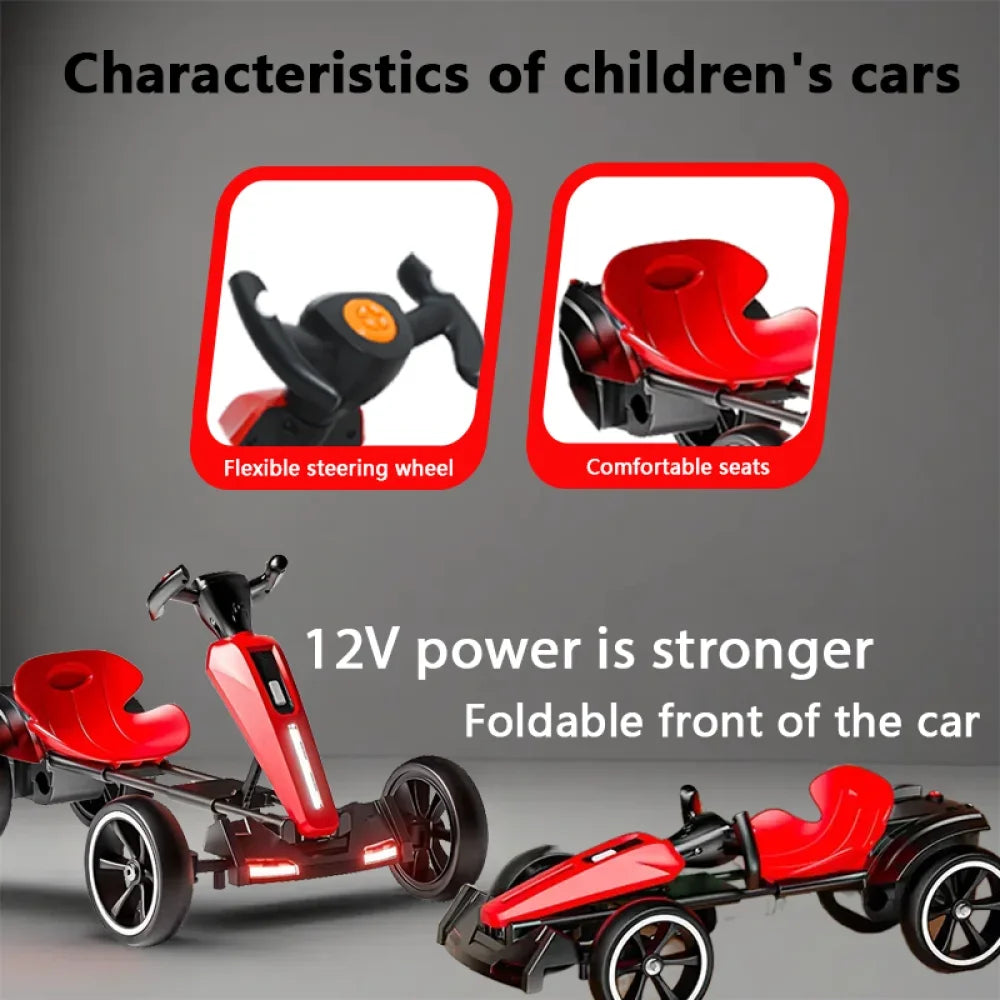 12V Electric Kids Pedal Go Kart with Adjustable Seat