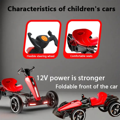 12V Electric Kids Pedal Go Kart with Adjustable Seat