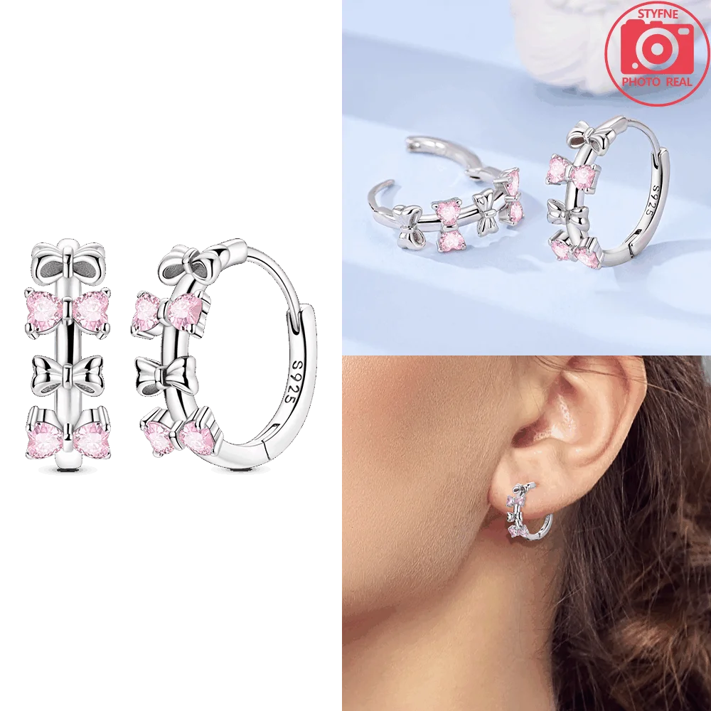 925 Sterling Silver Dancing Bee Hoop Earrings – Cute Enamel Zircon Jewelry