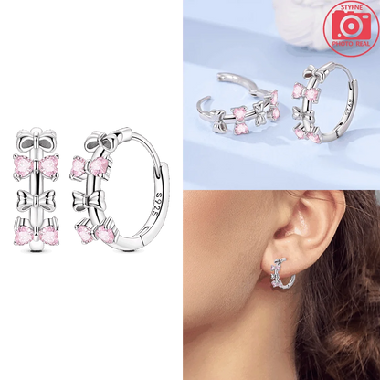 925 Sterling Silver Dancing Bee Hoop Earrings – Cute Enamel Zircon Jewelry