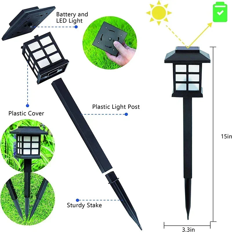 Solar LED Outdoor Pathway & Garden Landscape Lights