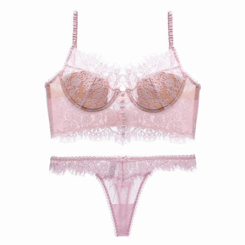 French Ultra Thin Lace Bra Set