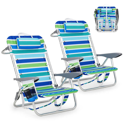 Portable Backpack Beach Chair 2 Pack