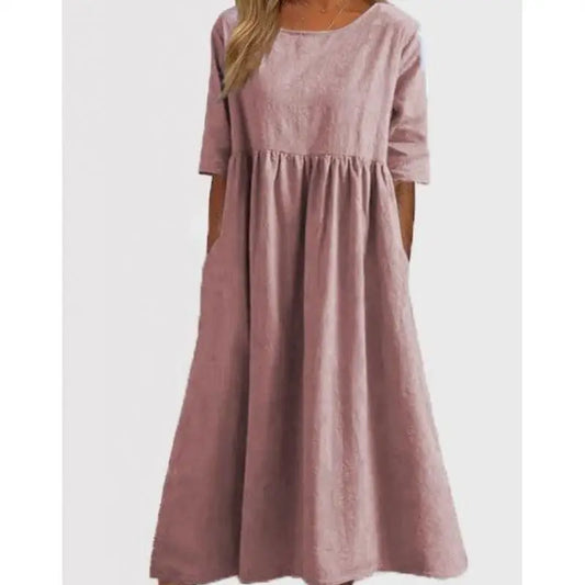 Women's Elegant Long Sleeve Flounce A-Line Dress