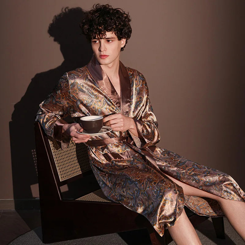 Thin Printed One-piece Robe