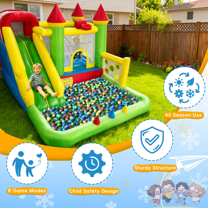 Inflatable Bouncy Castle Bounce House with Slide & Ball Pit Combo