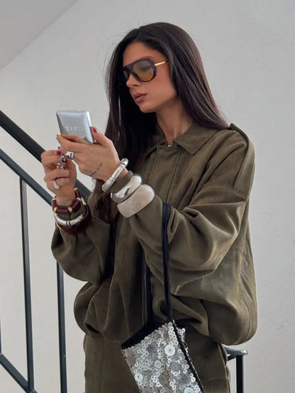 Women's Vintage O-Neck Single-Breasted Jacket