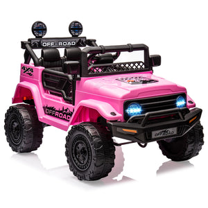 12V Ride On Truck with Remote Control Spring Suspension Bluetooth Connectivity and Led Lights
