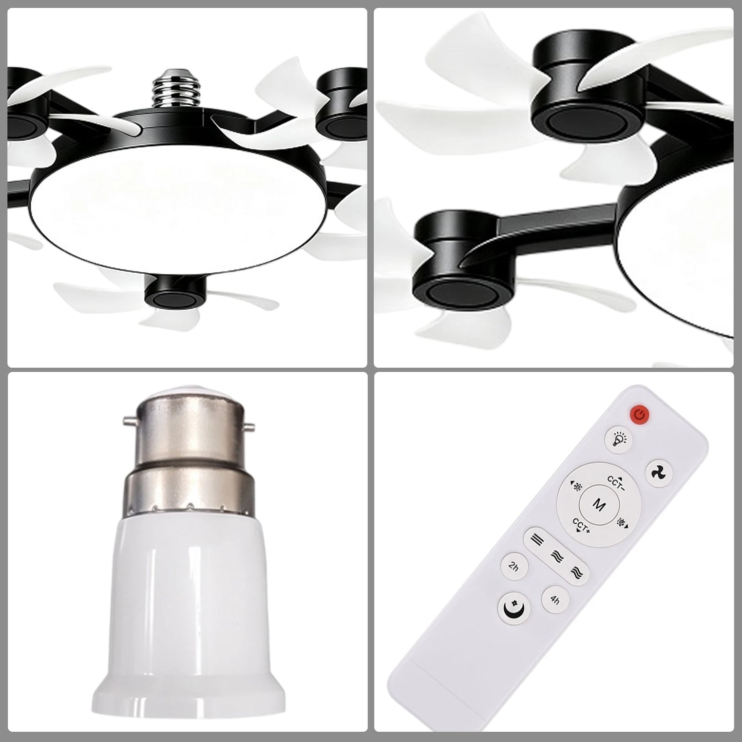 Modern Socket Ceiling Fan Light with Remote