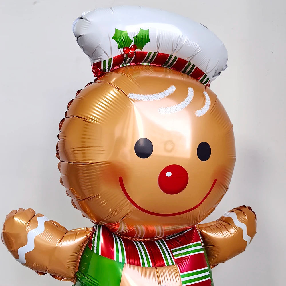Large Standing 4D Foil Christmas Balloon - Inflatable Holiday Decor with Base