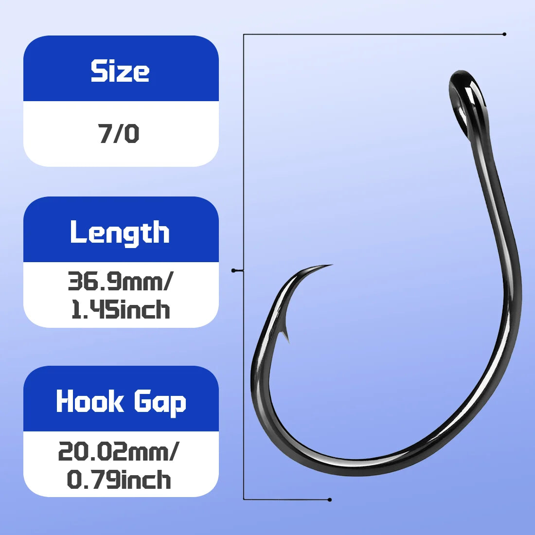 9KM Inline Wide Gap Circle Hooks Set