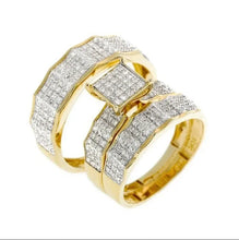 3 pcs/set Colorful Cubic Zirconia Inlaid Ring