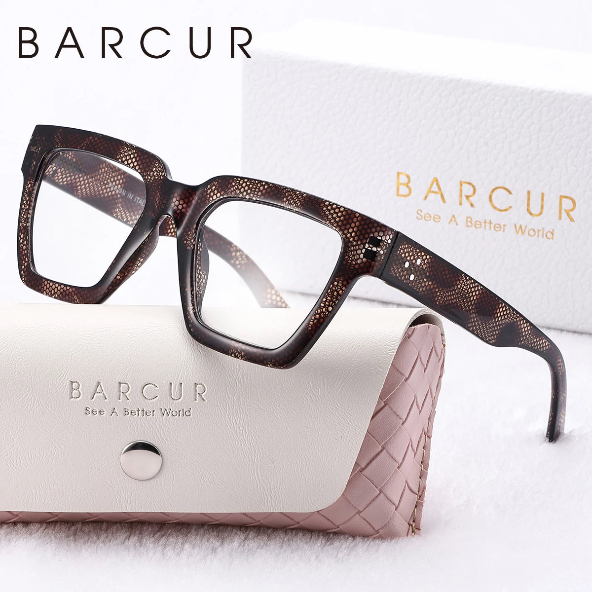 Square Thick-Frame PC Reading Glasses with Case