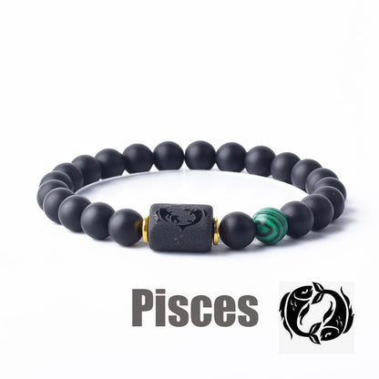 12 Zodiac Sign Constellation Beaded Charm Bracelet