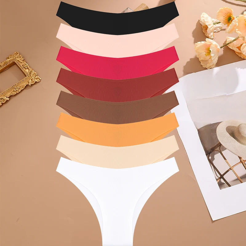 FINETOO 8Pcs Seamless Low Waist Panties