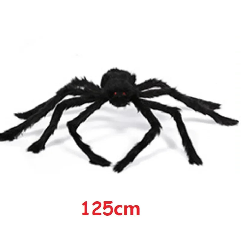 Giant Plush Black Spider Outdoor Halloween Decor
